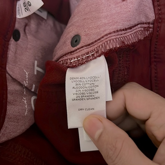 Loft Coated Slim Pocket Skinny Jeans Tibetan Red Close Fitting Hip To Hem New - Picture 7 of 7